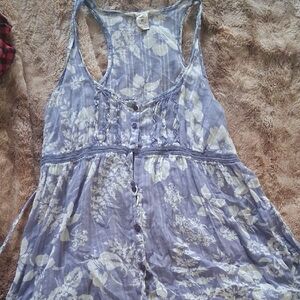 Hollister Light Blue Floral Tank Top